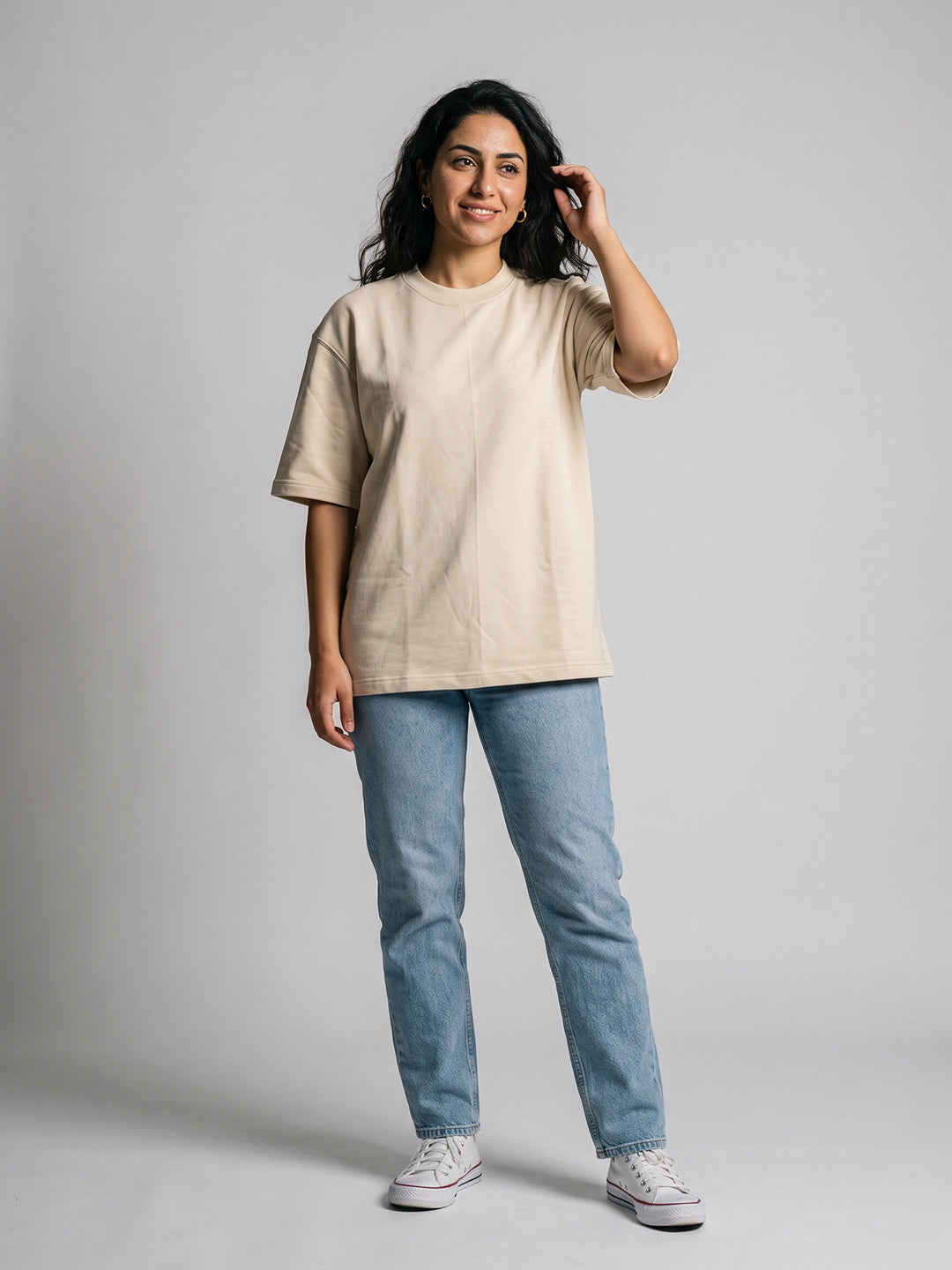 Women's Oversized Tee - Beige