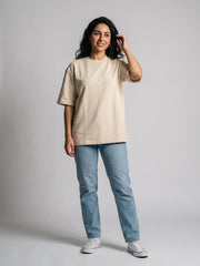 Women's Oversized Tee - Beige