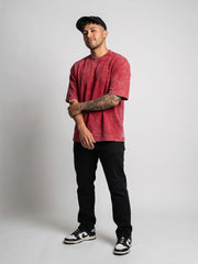 Optic / Acid Wash Tee - Red