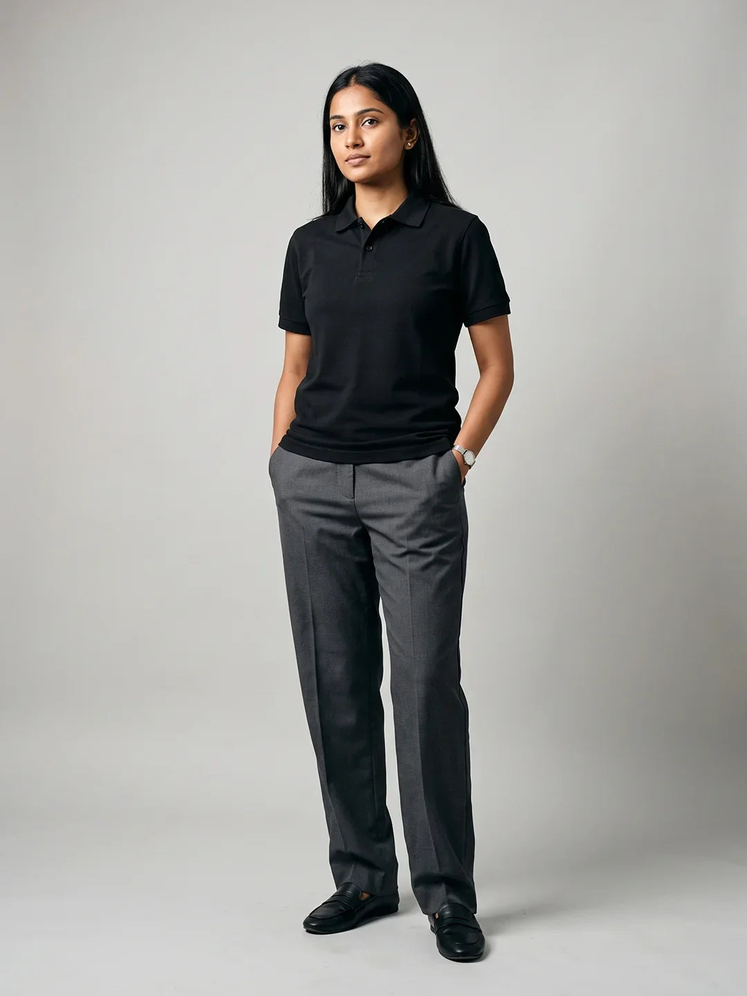 Women's Premium Polos - Black