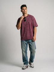 Optic / Acid Wash Tee - Maroon