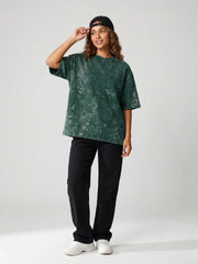 Women's Optic / Acid Wash Tee - Bottle Green