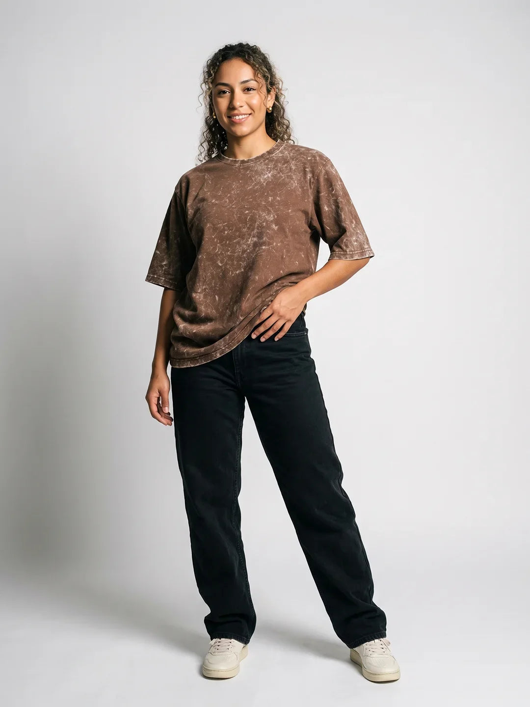 Women's Optic / Acid Wash Tee - Brown