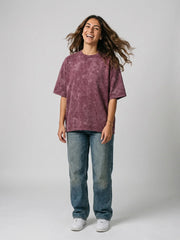 Women's Optic / Acid Wash Tee - Maroon