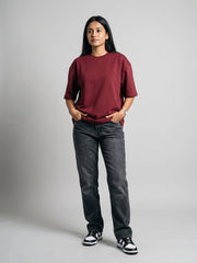 Women's Oversized Tee - Maroon