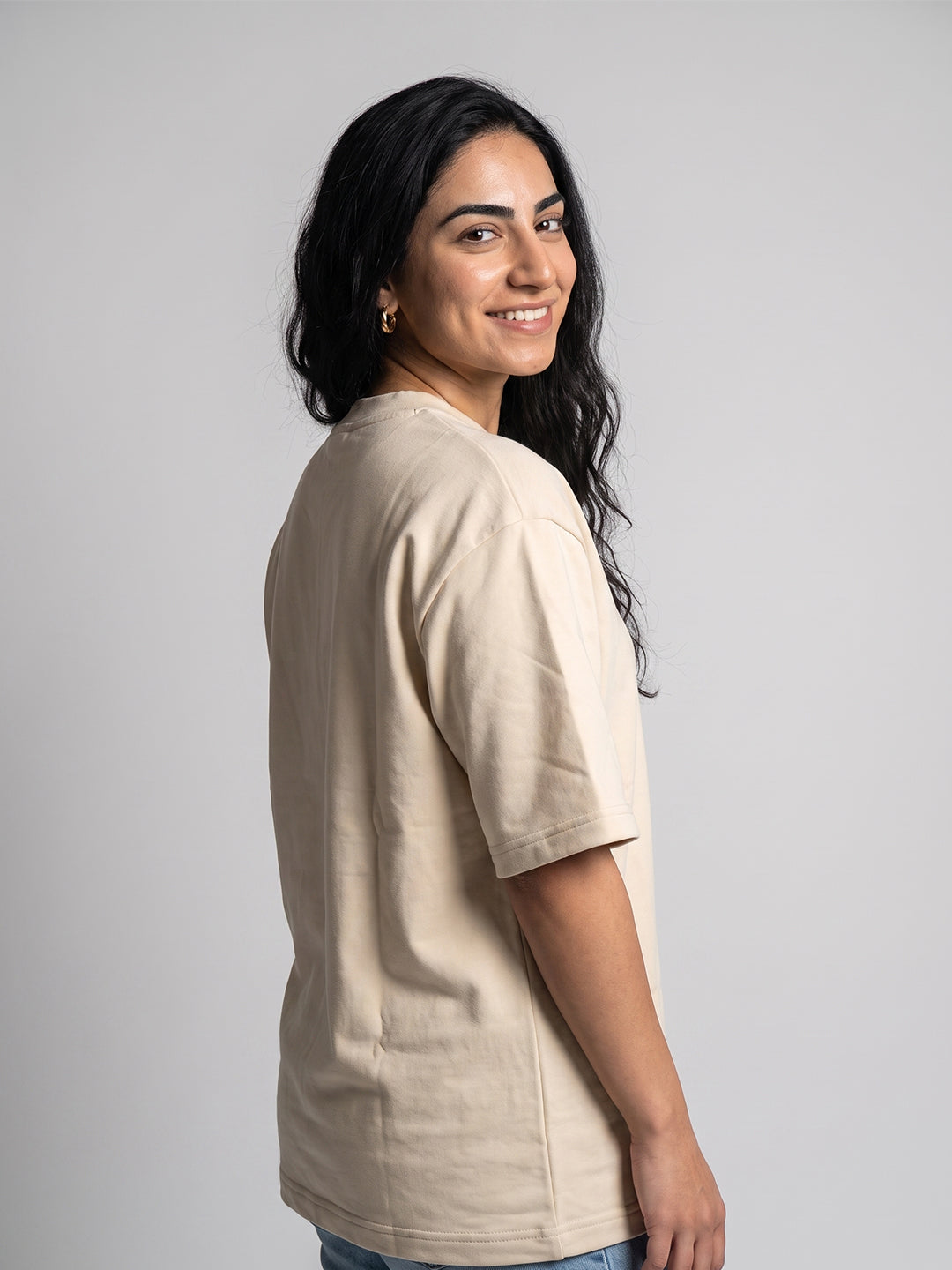 Women's Oversized Tee - Beige