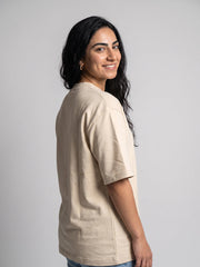 Women's Oversized Tee - Beige