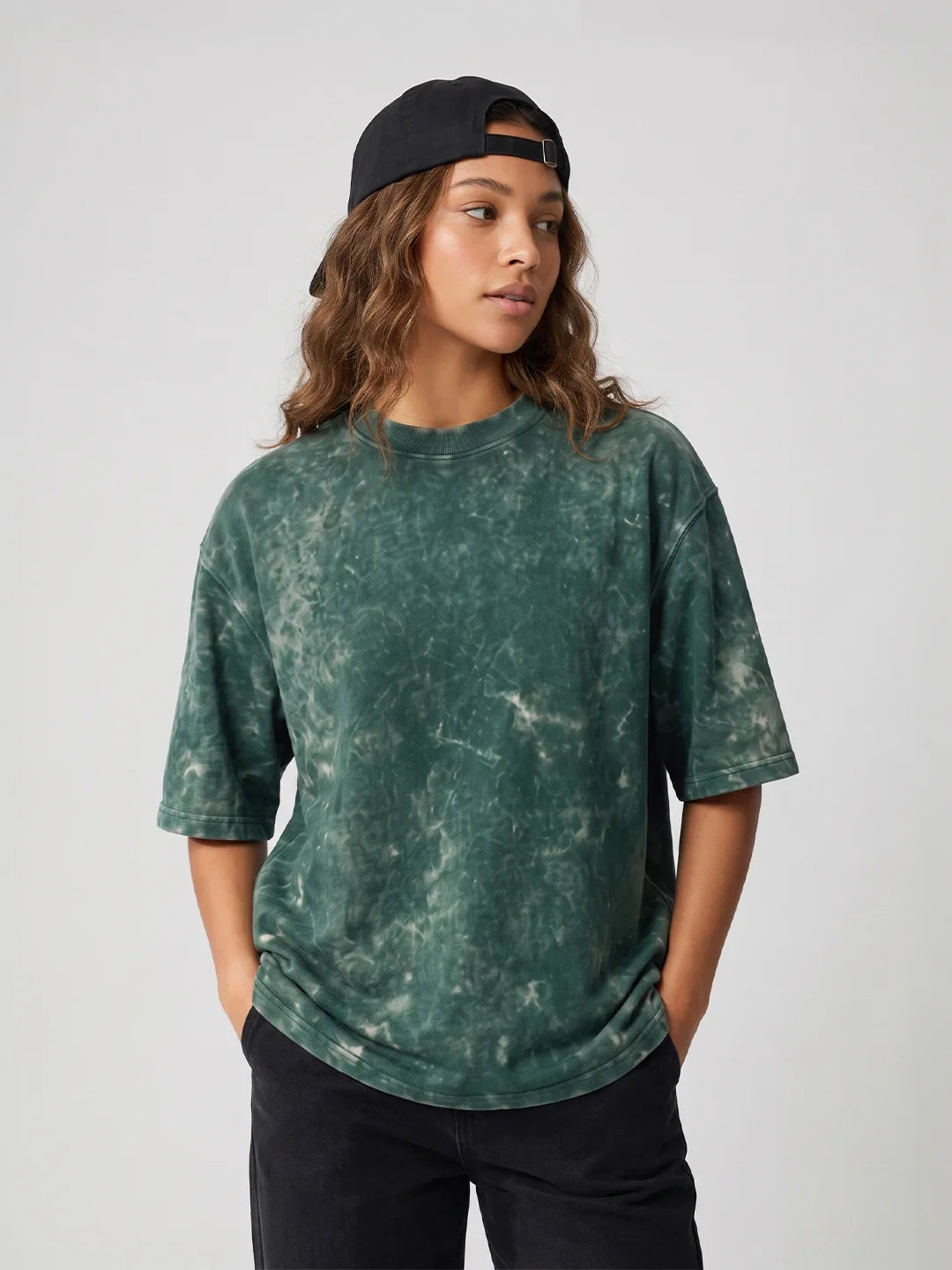 Women's Optic / Acid Wash Tee - Bottle Green
