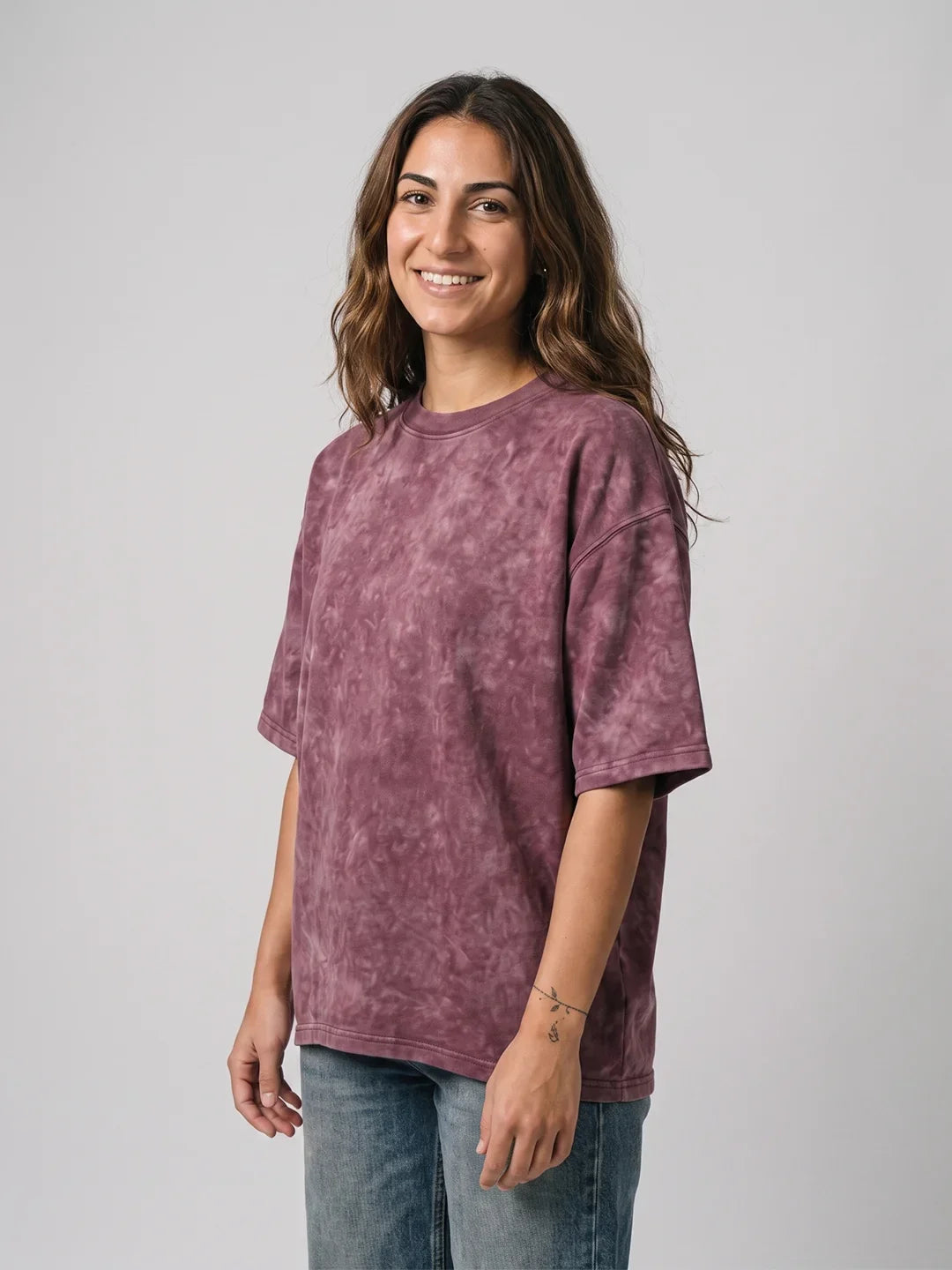 Women's Optic / Acid Wash Tee - Maroon