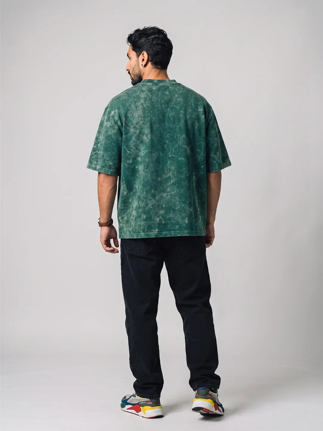 Optic / Acid Wash Tee - Bottle Green