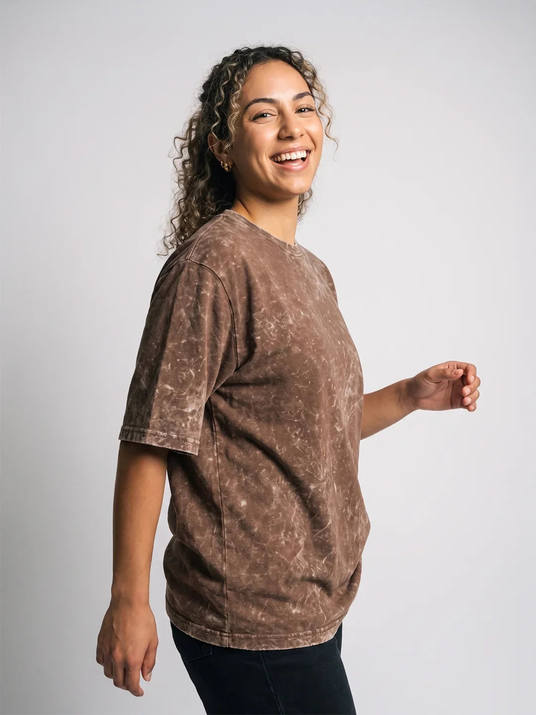 Women's Optic / Acid Wash Tee - Brown