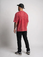 Optic / Acid Wash Tee - Red