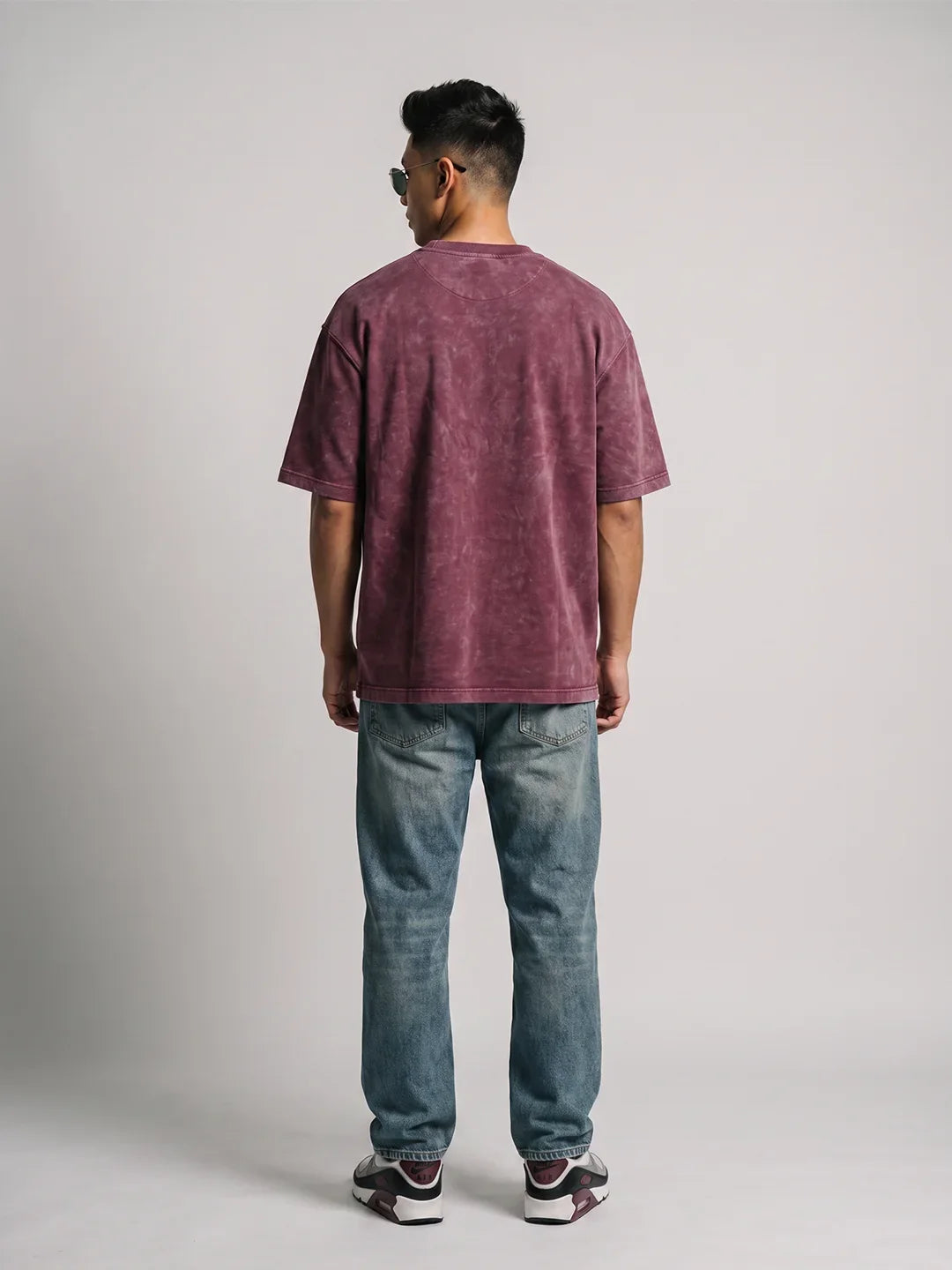 Optic / Acid Wash Tee - Maroon