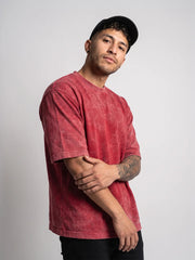 Optic / Acid Wash Tee - Red