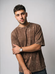Optic / Acid Wash Tee - Brown