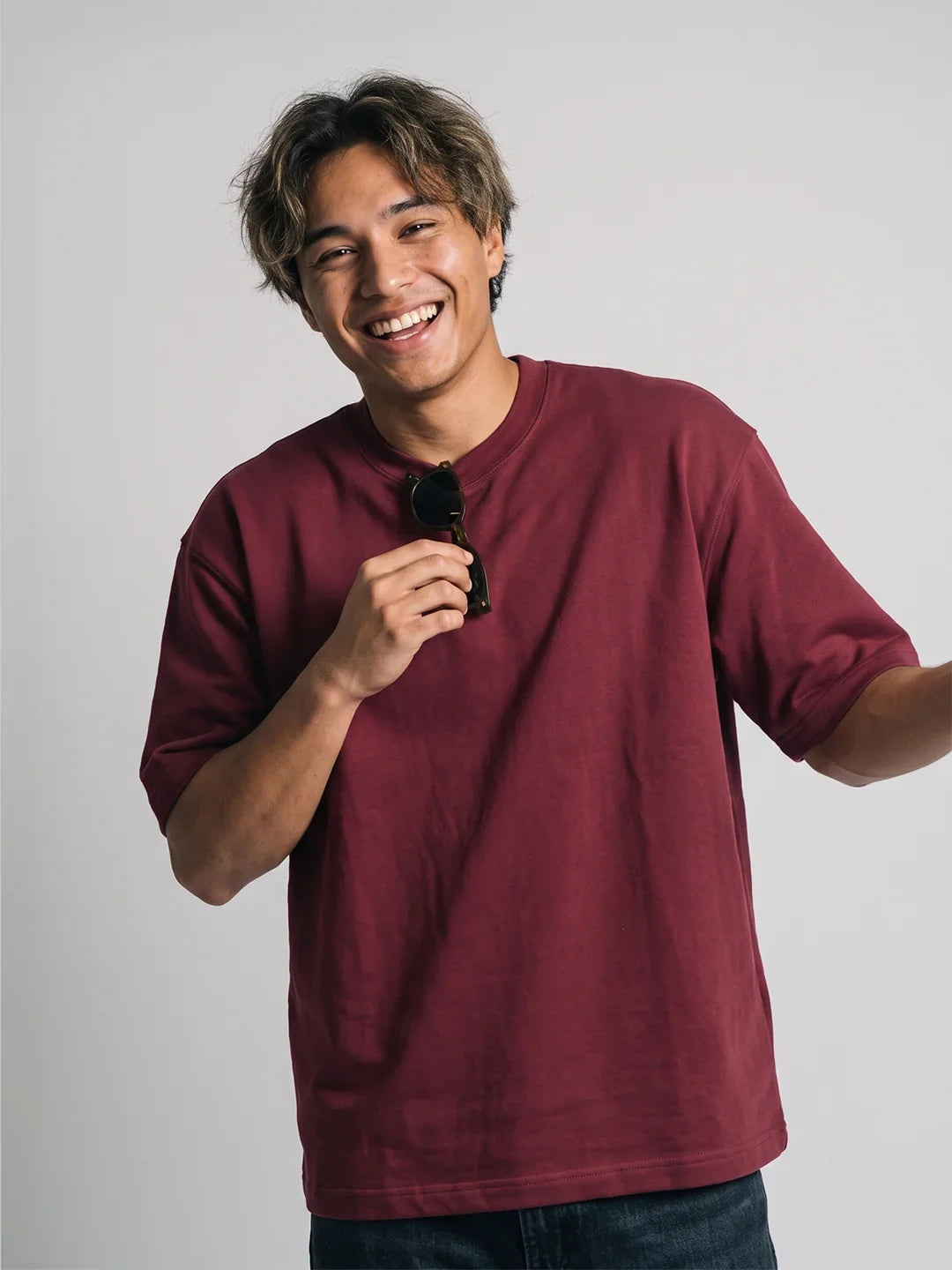 Premium Oversized Tee - Maroon