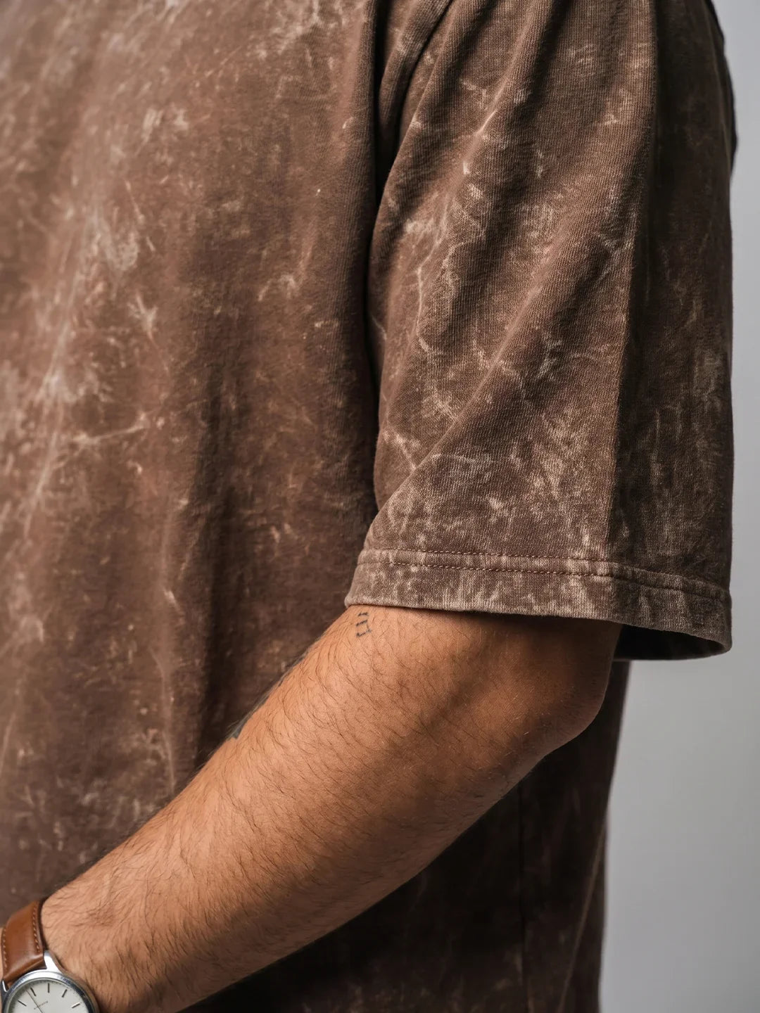 Optic / Acid Wash Tee - Brown