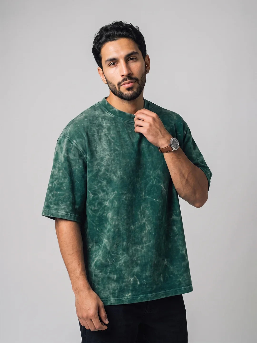 Optic / Acid Wash Tee - Bottle Green