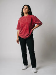 Women's Optic / Acid Wash Tee - Red