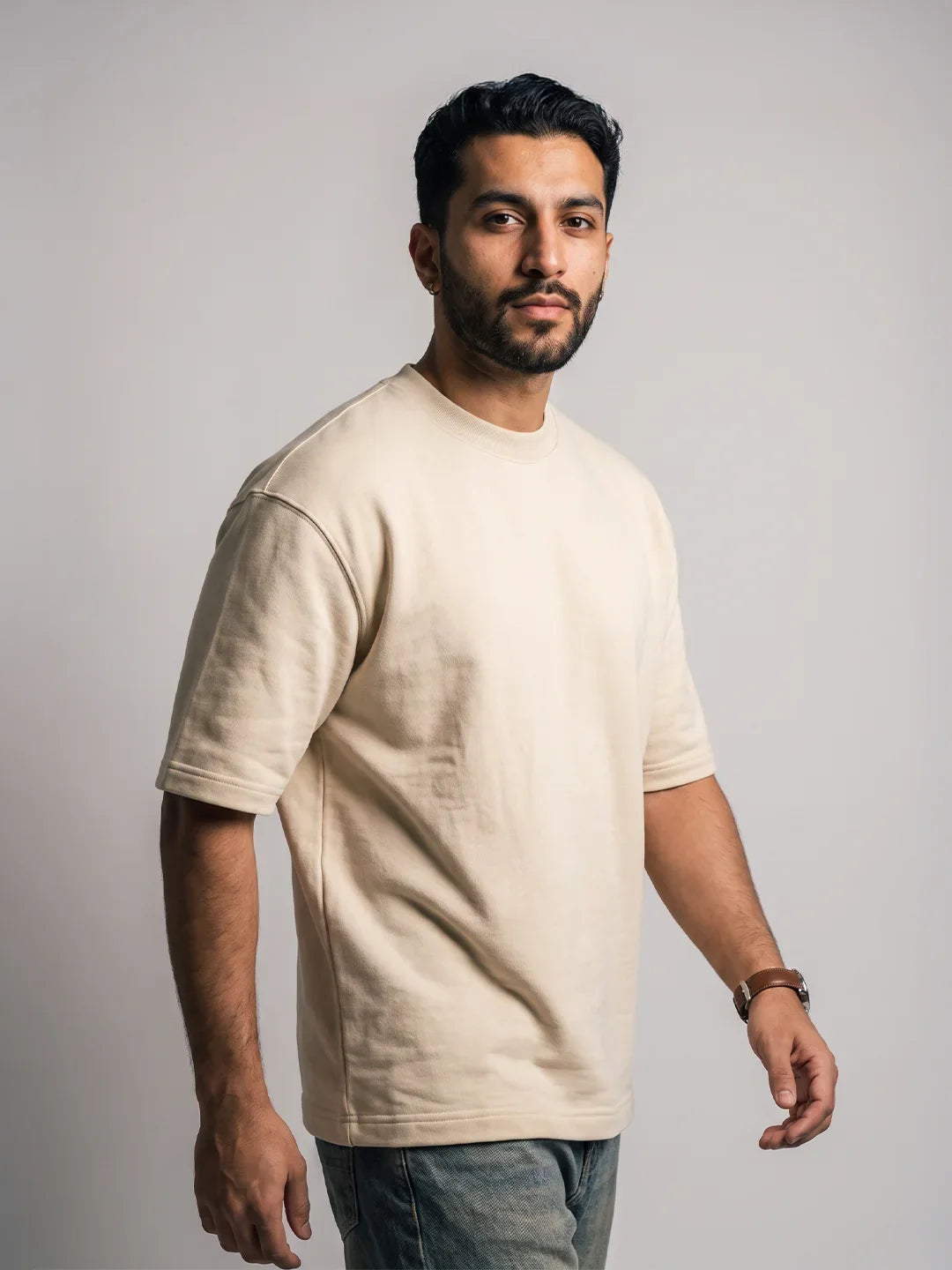 Premium Oversized Tee - Beige