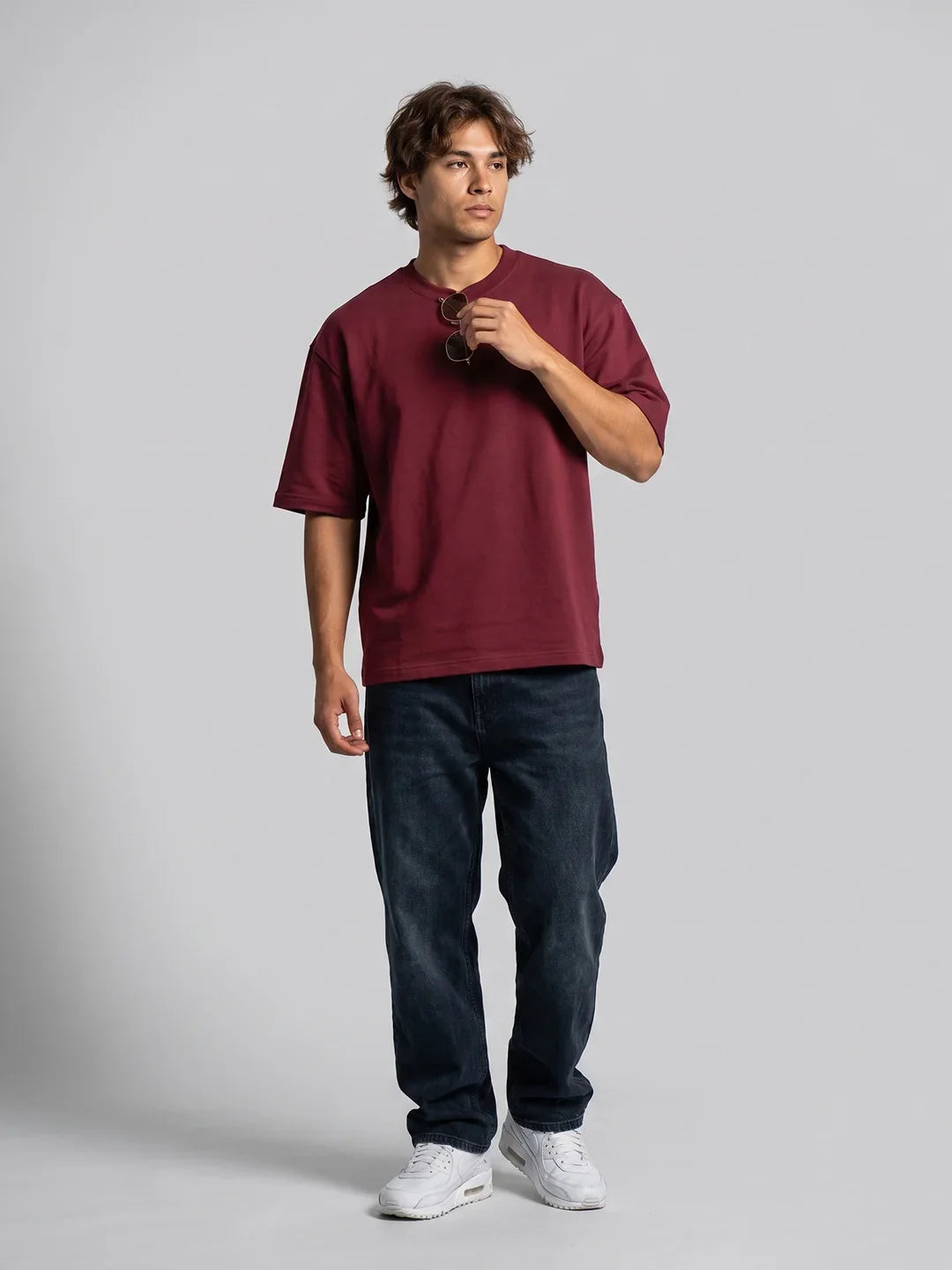 Premium Oversized Tee - Maroon