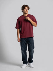 Premium Oversized Tee - Maroon