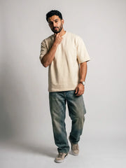 Premium Oversized Tee - Beige